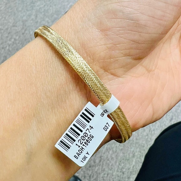 10k solid gold real diamond flexible bangle, FREE APPRAISAL Not plated, not fake - Picture 3 of 5